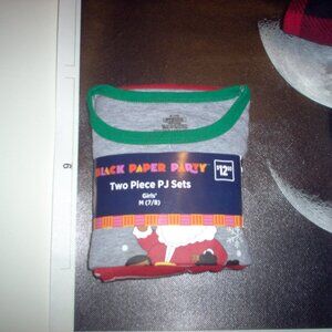 Two Piece Pajamas Set, Black Paper Party